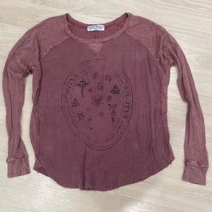 Project Social T - Pink Waffle Long Sleeve Shirt - Small